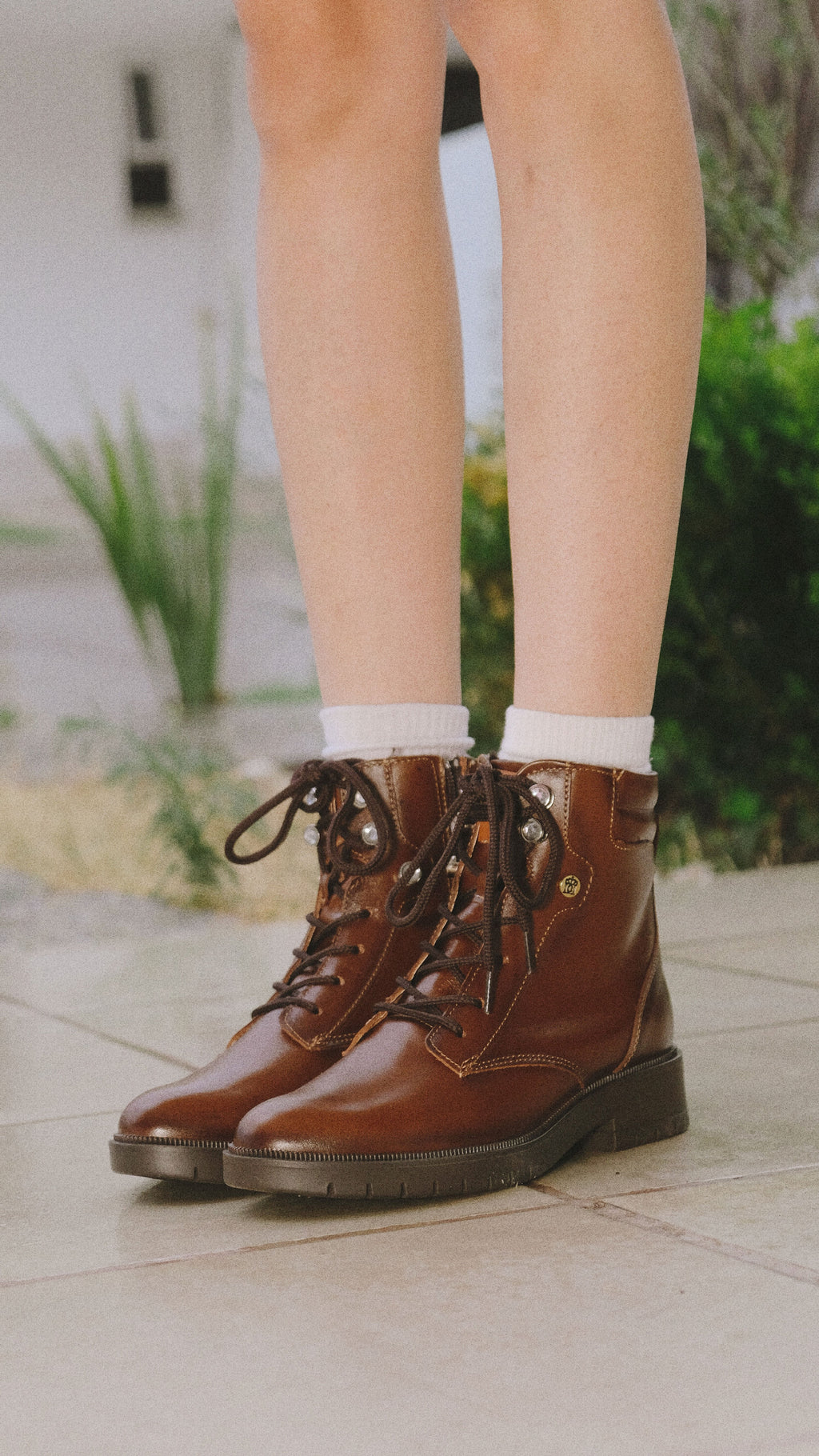 Bota Mujer 72700 Davina Piel Café con Cinta