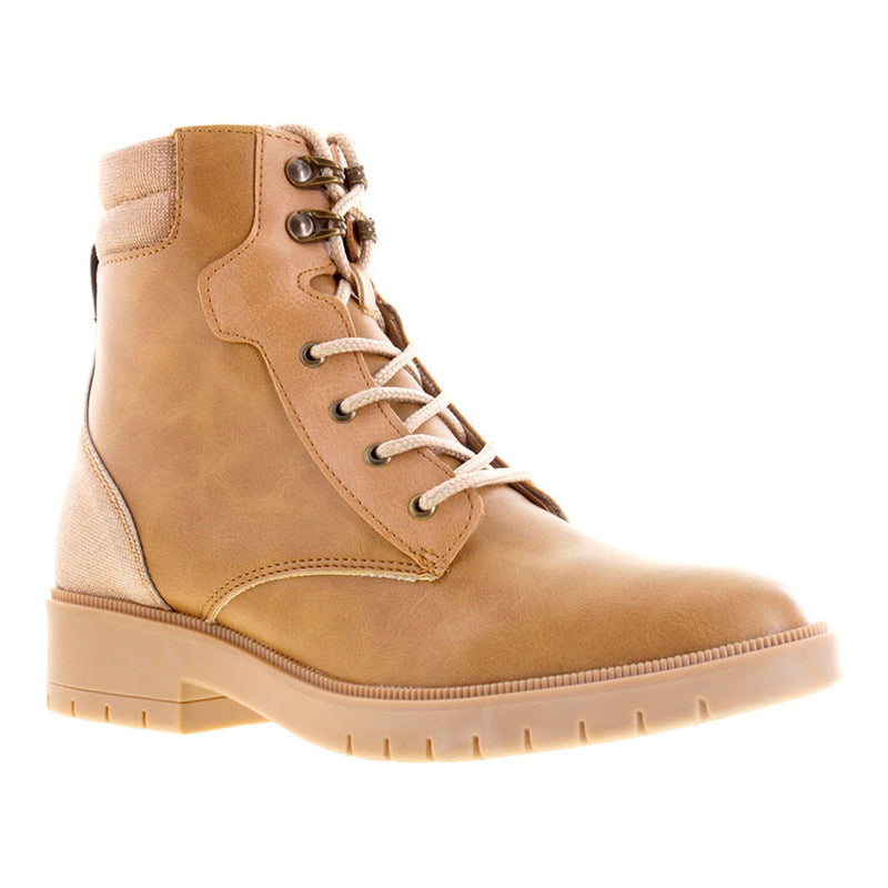 Botín de Mujer 72710 Davina Camel con Cintas