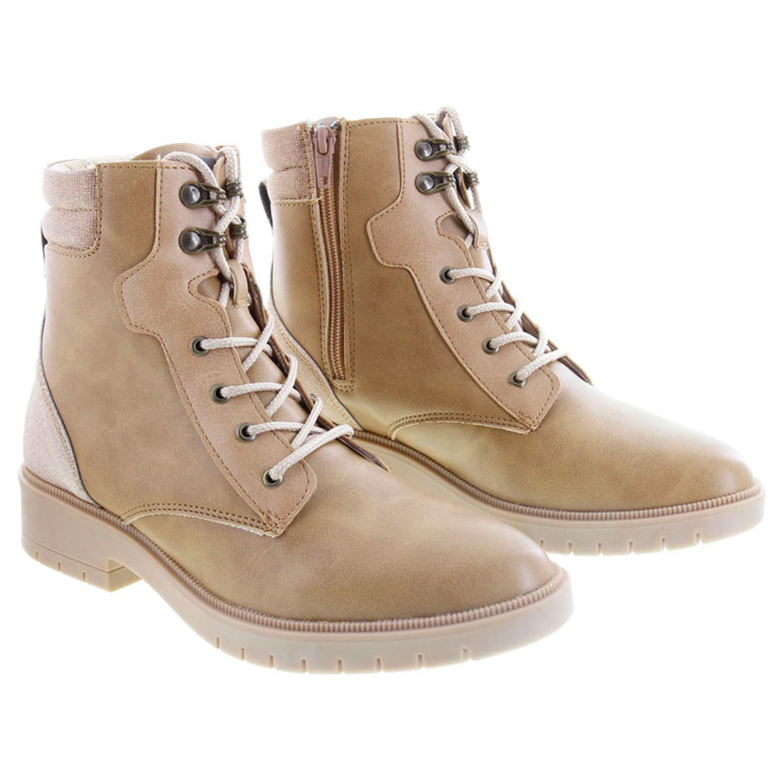 Botín de Mujer 72710 Davina Camel con Cintas