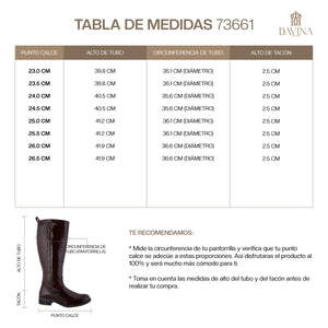 Bota Alta 73661 Davina Piel Brandy