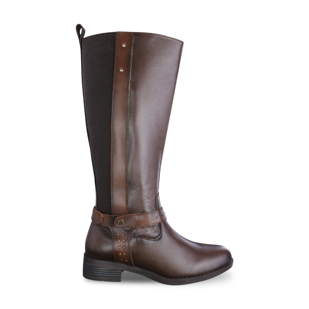 Bota ecuestre Mujer 73715 Piel Brandy con cierre lateral