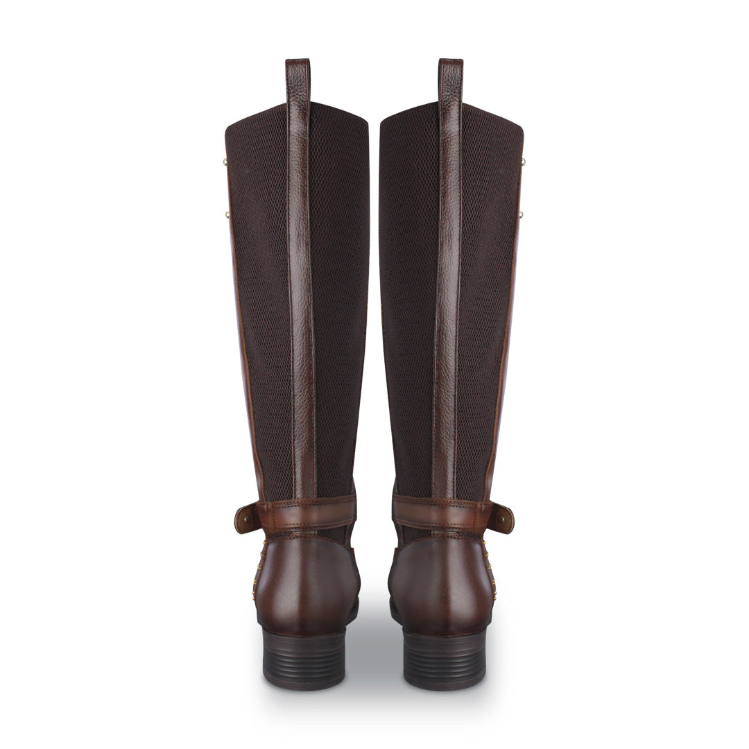 Bota ecuestre Mujer 73715 Piel Brandy con cierre lateral