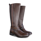 Bota ecuestre Mujer 73715 Piel Brandy con cierre lateral