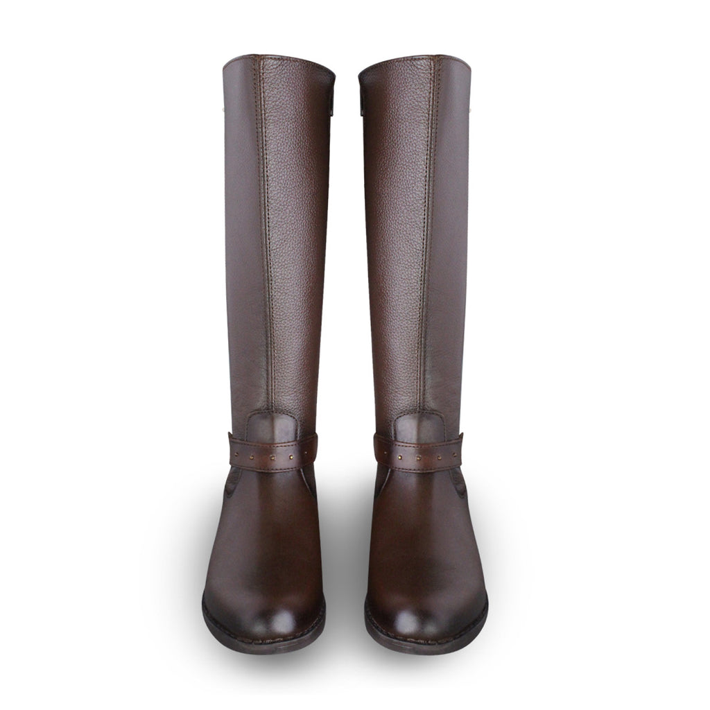 Bota ecuestre Mujer 73715 Piel Brandy con cierre lateral