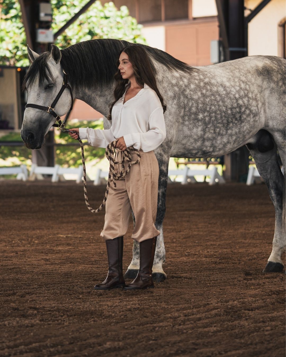 Bota ecuestre Mujer 73715 Piel Brandy con cierre lateral