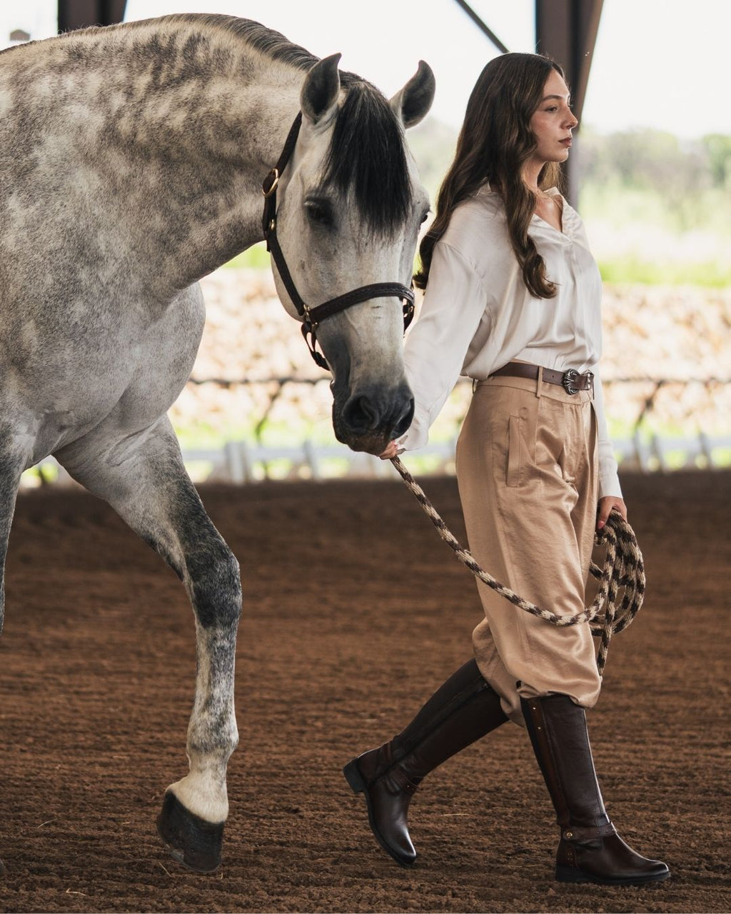 Bota ecuestre Mujer 73715 Piel Brandy con cierre lateral