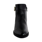 Bota Corta de Mujer 74130 Davina Piel Negra con Hebilla