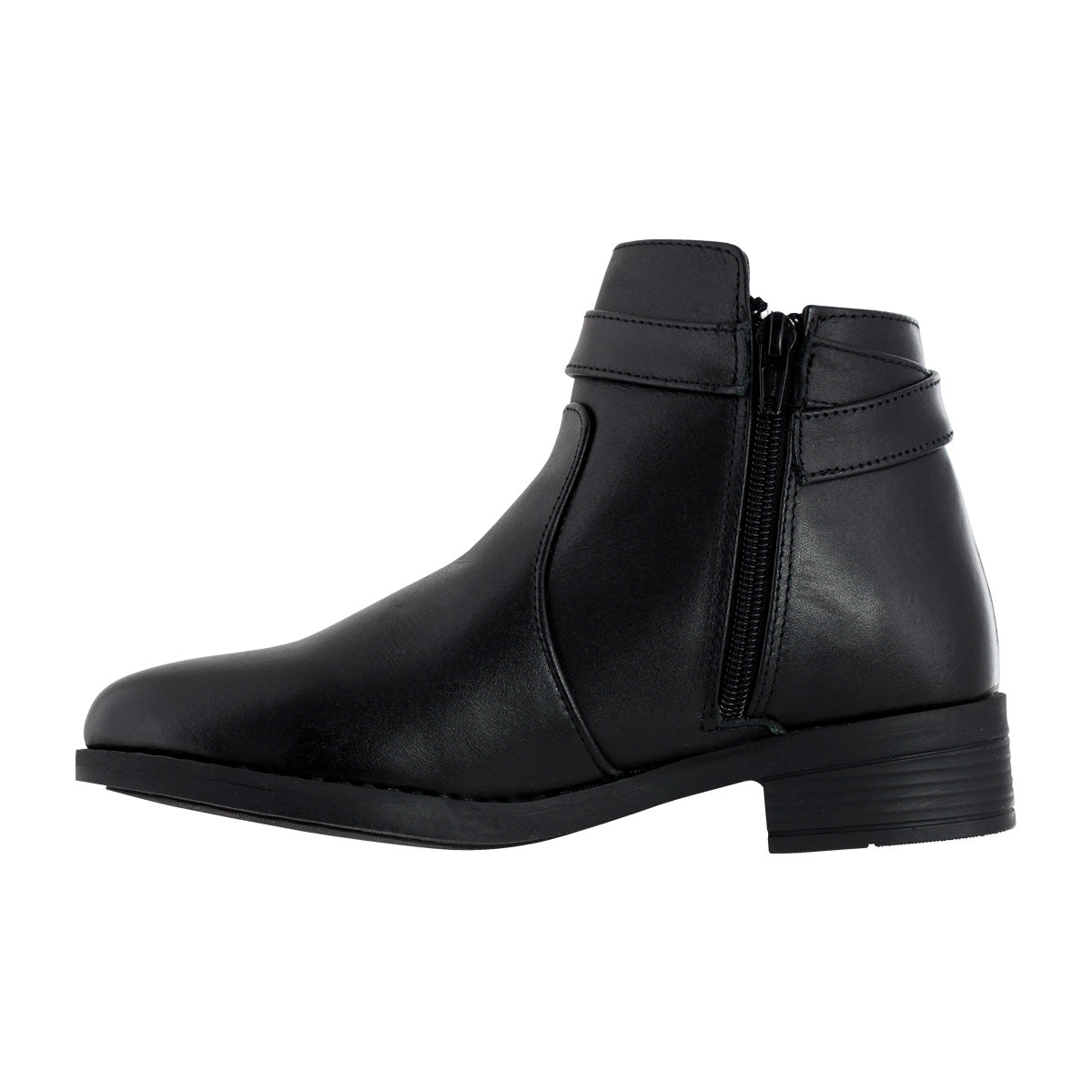 Bota Corta de Mujer 74130 Davina Piel Negra con Hebilla