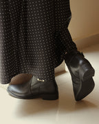 Bota Corta de Mujer 74130 Davina Piel Negra con Hebilla