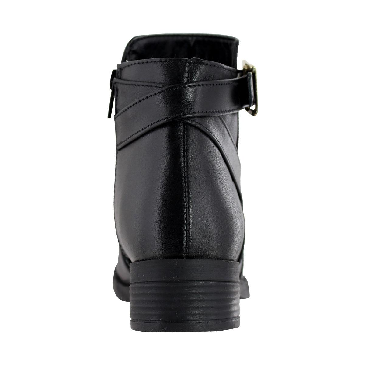 Bota Corta de Mujer 74130 Davina Piel Negra con Hebilla