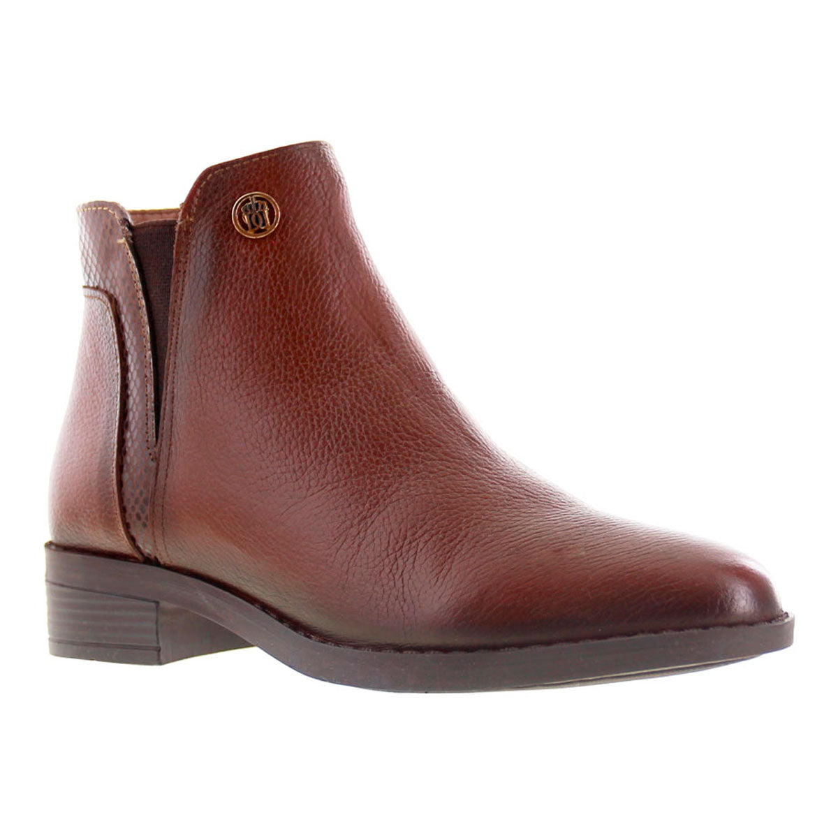 Bota de Mujer 74167 Piel Café con Elástico