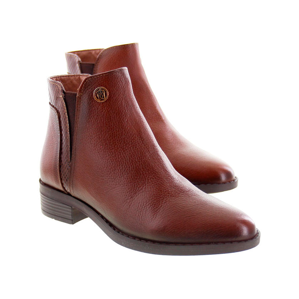 Bota de Mujer 74167 Piel Café con Elástico