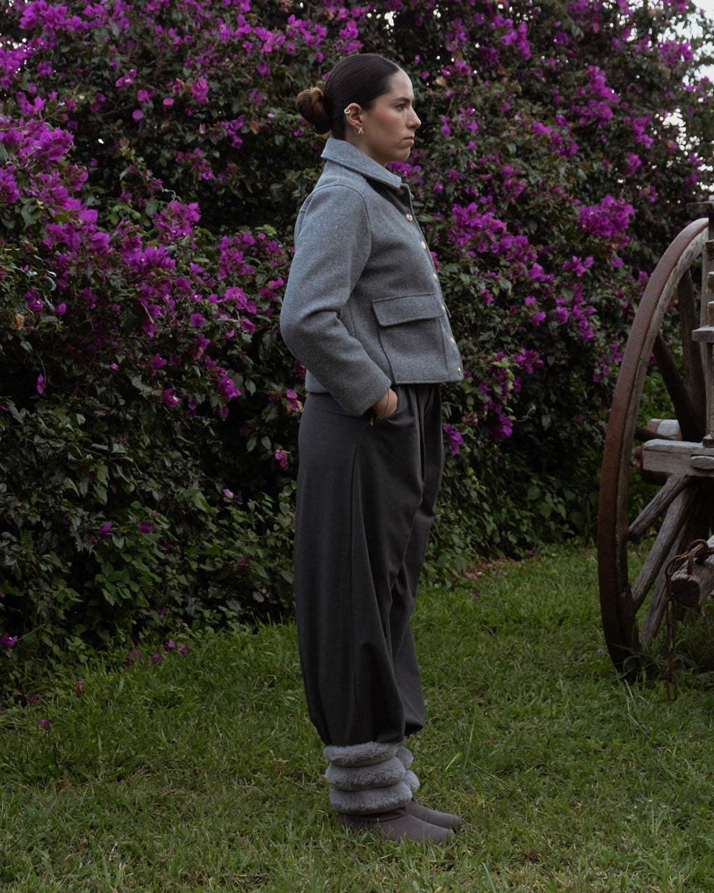 Bota de Mujer 7621 Davina Gris con Peluche