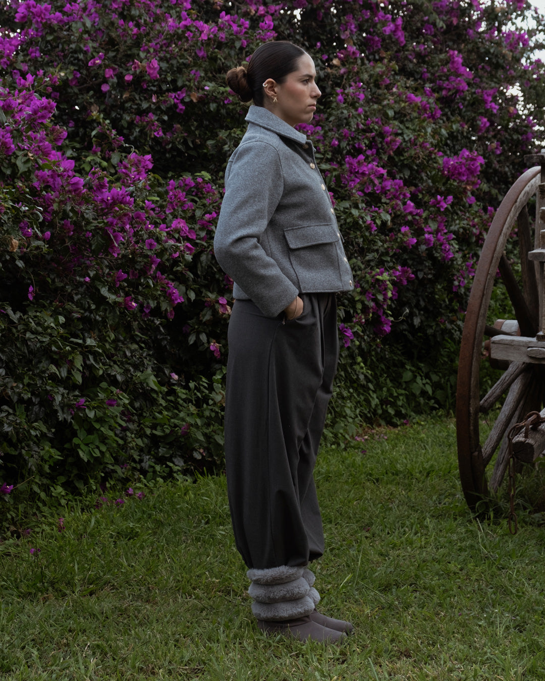 Bota de Mujer 7621 Davina Gris con Peluche