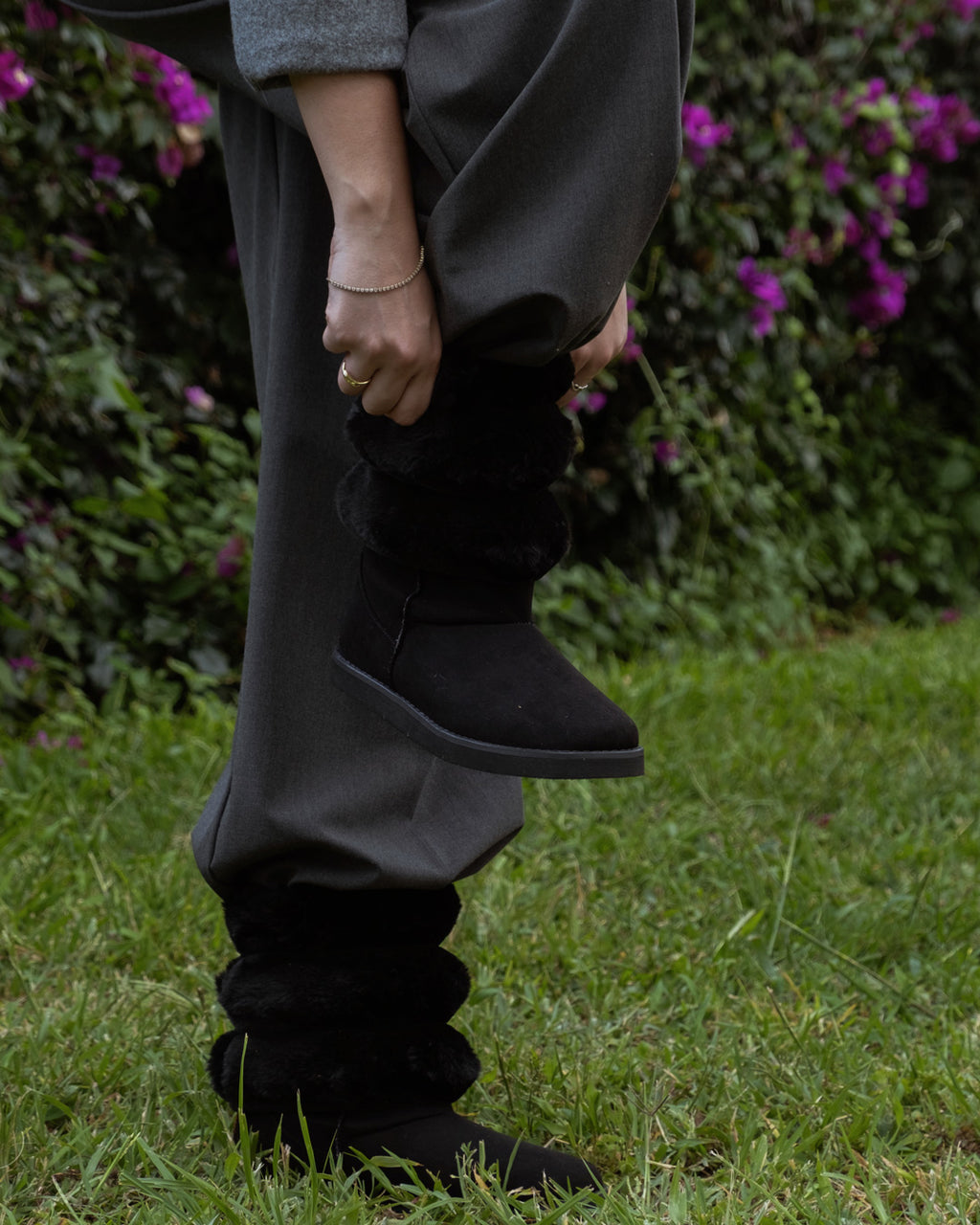 Bota de Mujer 7621 Davina Negro con Peluche