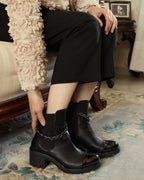 Bota de Mujer 81212 Davina Negro con Tacón y Elástico