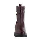 Bota de Mujer 81220 Piel Davina Vino con Tacón y Elástico