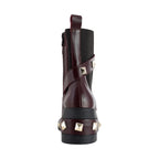 Bota de Mujer 81220 Piel Davina Vino con Tacón y Elástico