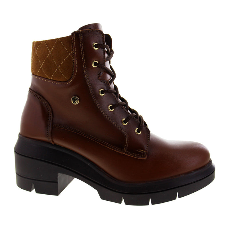 Bota de Mujer 81302 Davina Piel Café con Cintas