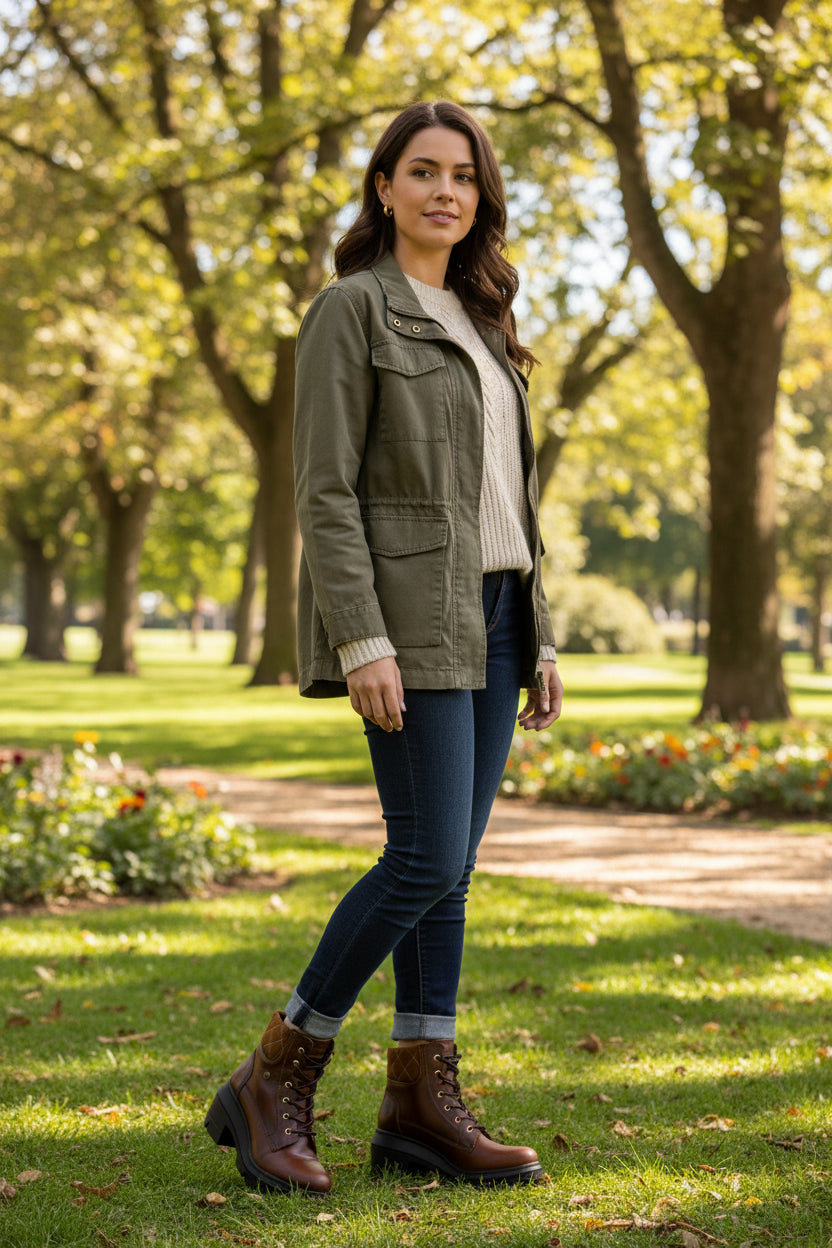 Bota de Mujer 81302 Davina Piel Café con Cintas