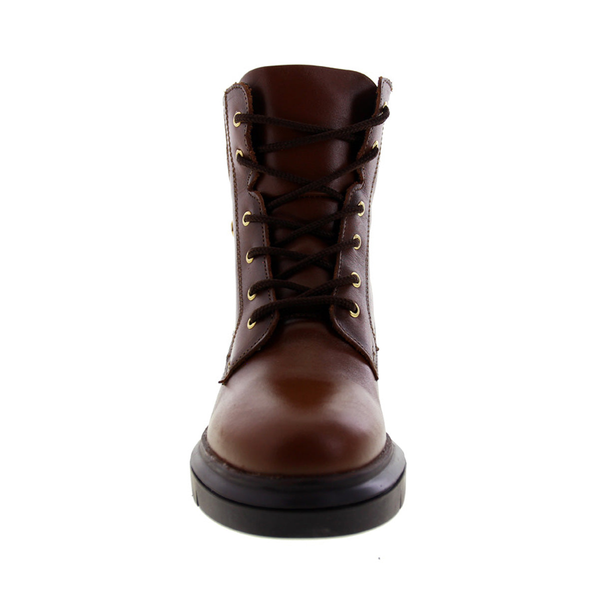 Bota de Mujer 81302 Davina Piel Café con Cintas
