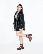Bota de Mujer 81402 Piel Davina Café con Brillos y Tacón