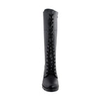 Bota Alta de Mujer 85110 Davina Negro con Cintas y Cierre