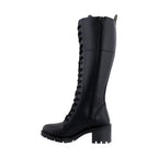 Bota Alta de Mujer 85110 Davina Negro con Cintas y Cierre