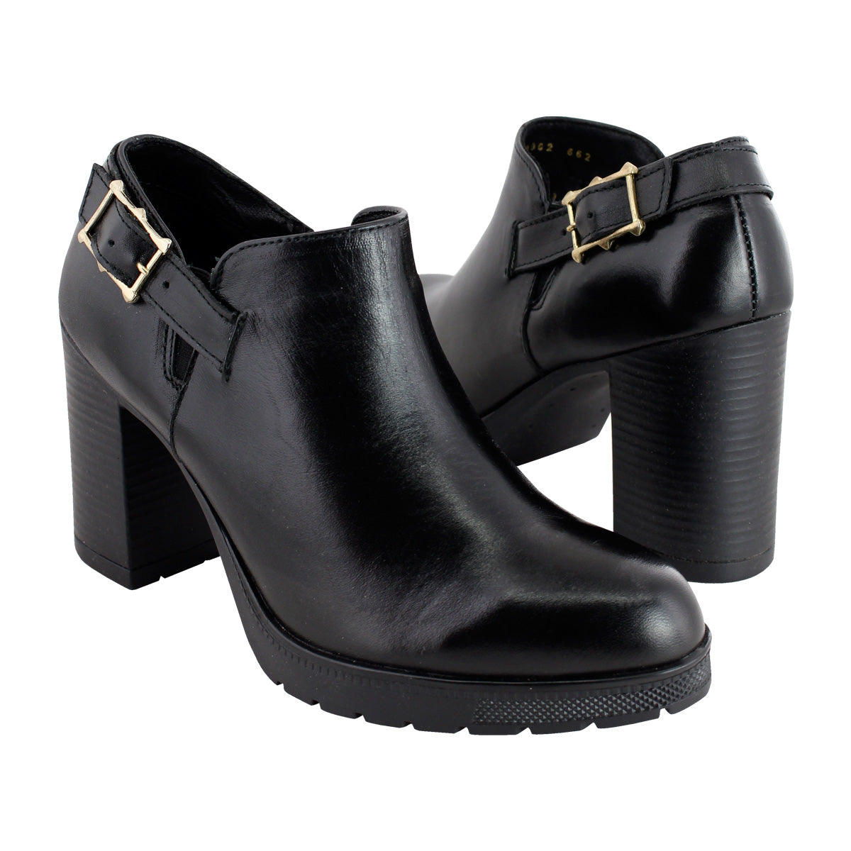Bota de Mujer 90002 Piel Davina Negro con Tacón