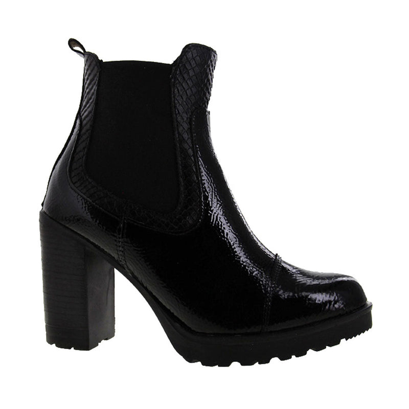 Bota Mediana 90102 Davina Sint. Charol Negro