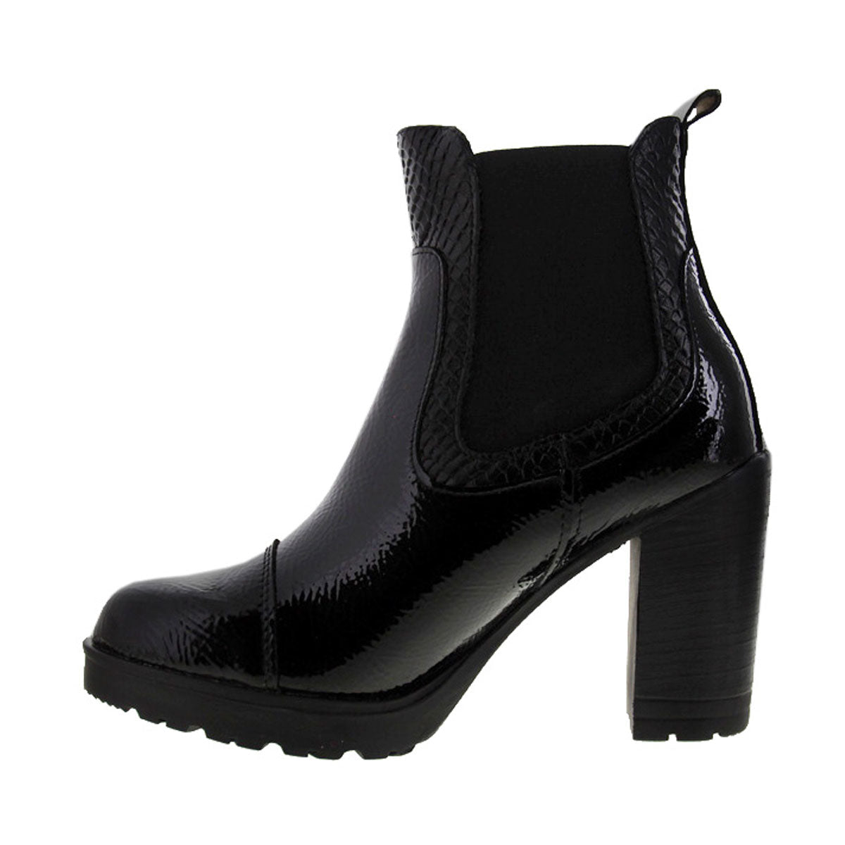 Bota Mediana 90102 Davina Sint. Charol Negro