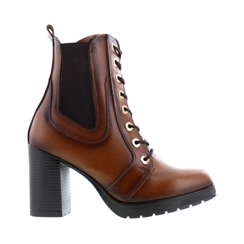 Botín de Mujer 90420 Davina Piel Maple con Cintas