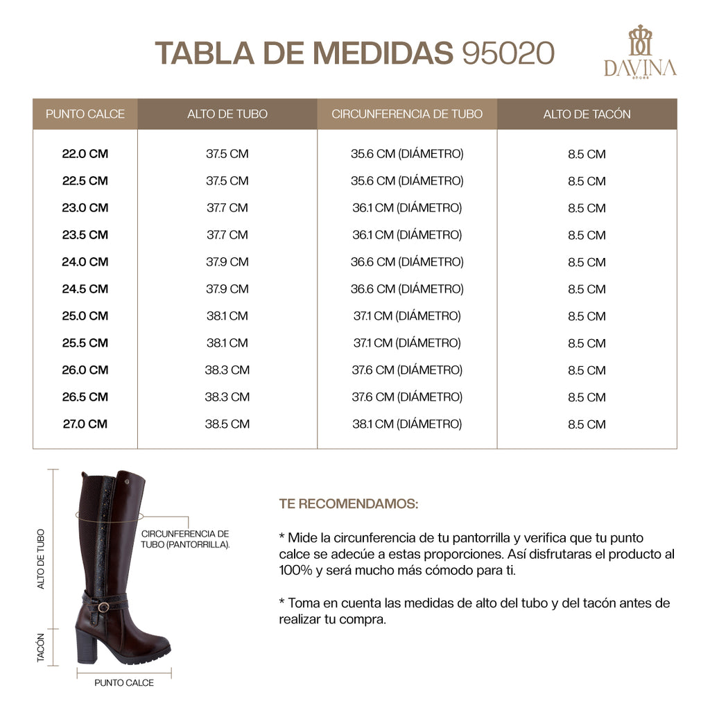 Bota Alta Mujer 95020 Davina Piel Brandy