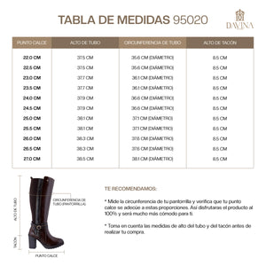 Bota Alta Dama 95020 Davina Piel Brandy