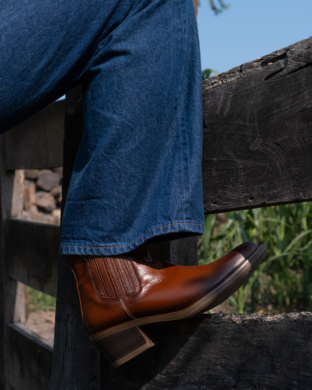Bota Vaquera de Mujer 96000 Davina Piel Café