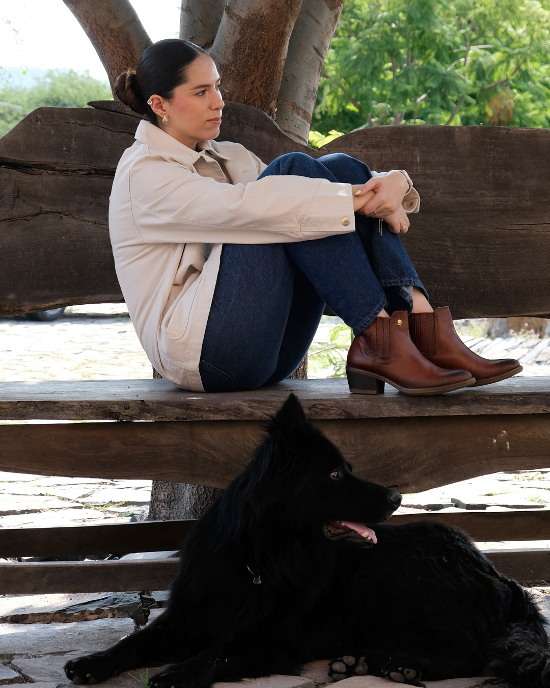 Bota Vaquera de Mujer 96000 Davina Piel Café