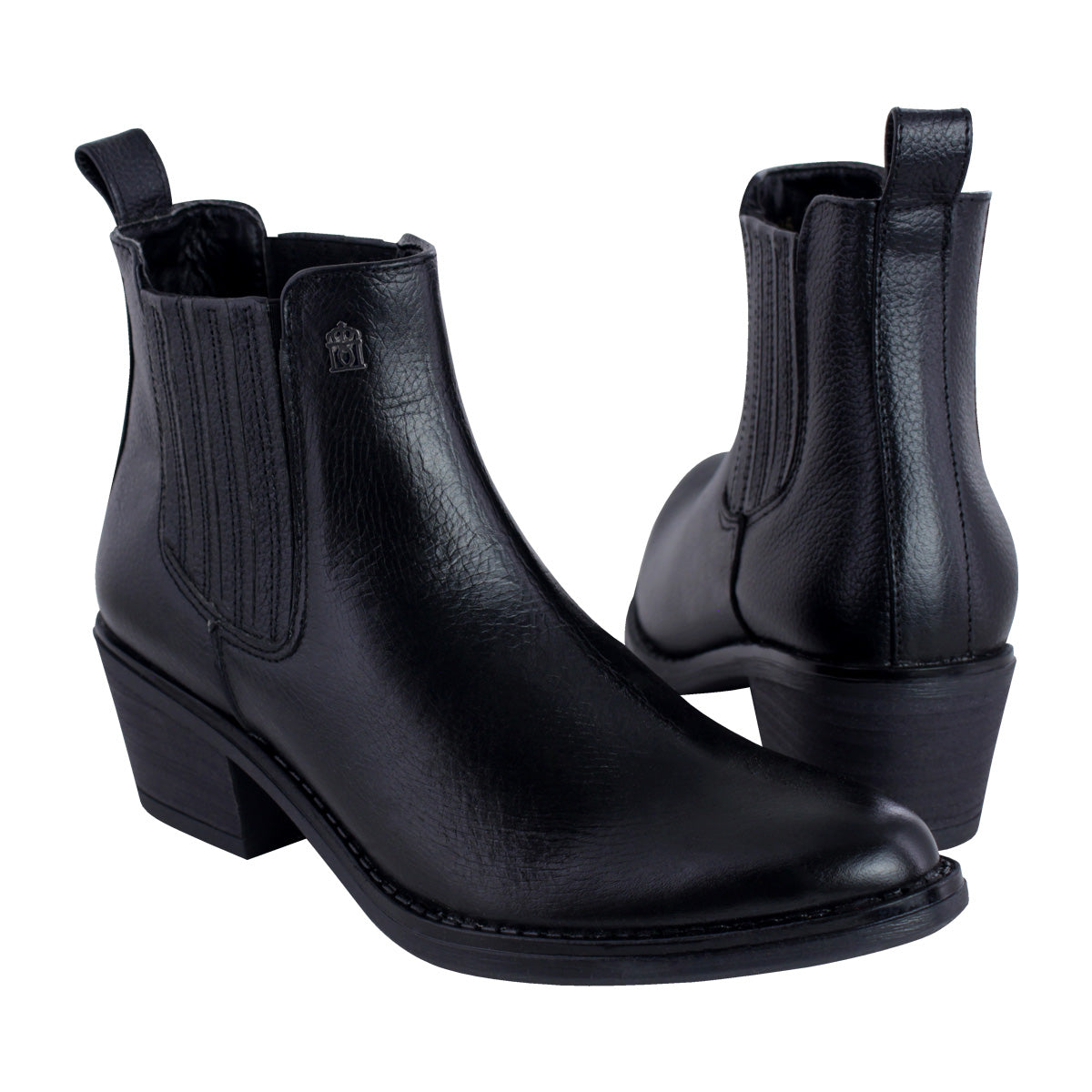 Bota Vaquera de Mujer Dama 96000 Davina Piel Negro