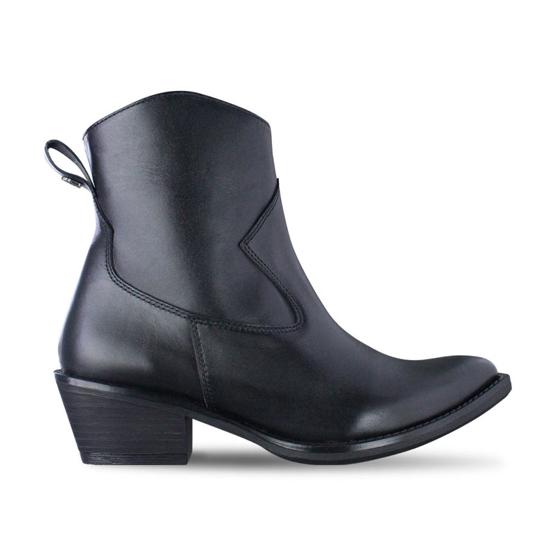 Bota Vaquera Mujer 96040 Eleonor Piel Negro al tobillo