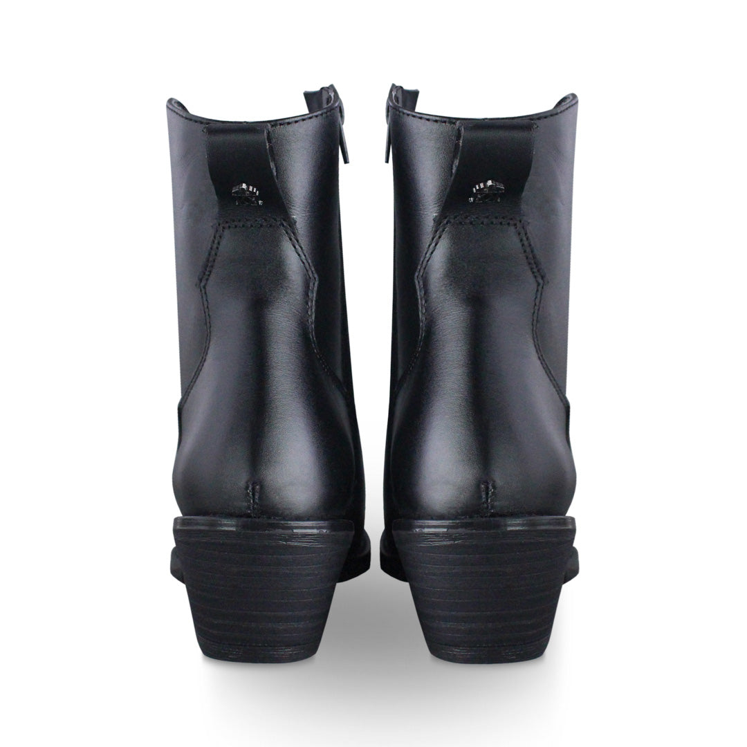 Bota Vaquera Mujer 96040 Eleonor Piel Negro al tobillo