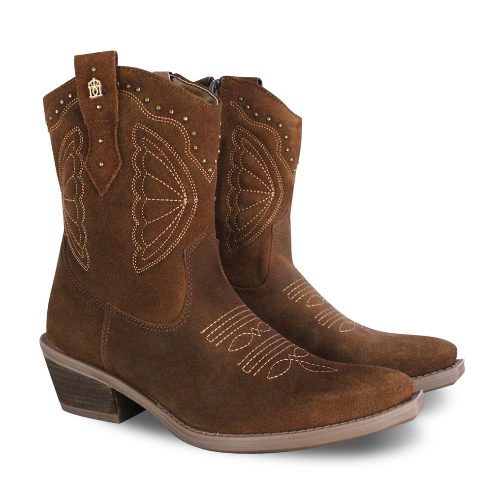 Bota Vaquera Mujer 96100 Lucía Gamuza Avellana - vista 4