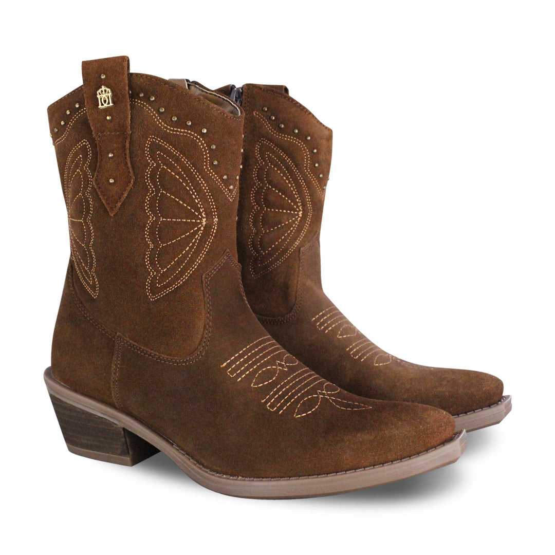 Bota Vaquera Mujer 96100 Lucía Gamuza Avellana - vista 4