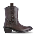 Bota Vaquera Mujer 96101 Paola Piel Brandy con estoperoles