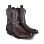 Bota Vaquera Mujer 96101 Paola Piel Brandy con estoperoles