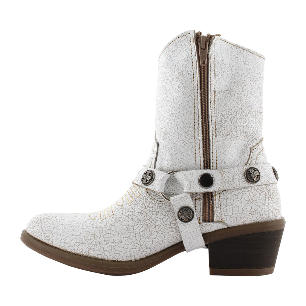 Bota Vaquera de Mujer 96115 Davina Blanca con Estribo