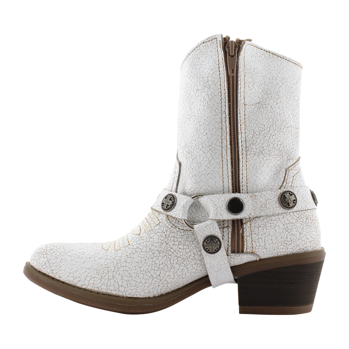 Bota Vaquera de Mujer 96115 Davina Blanca con Estribo