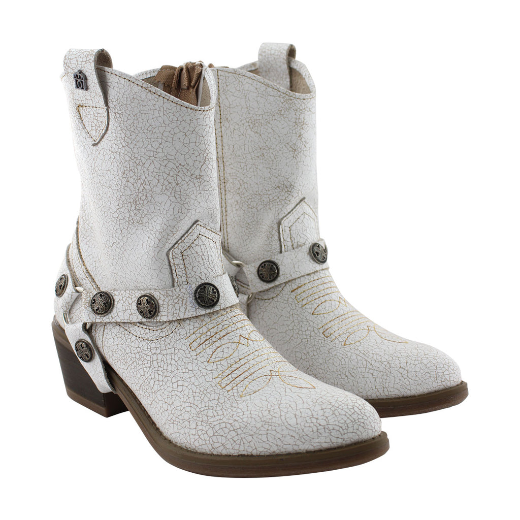 Bota Vaquera de Mujer 96115 Davina Blanca con Estribo