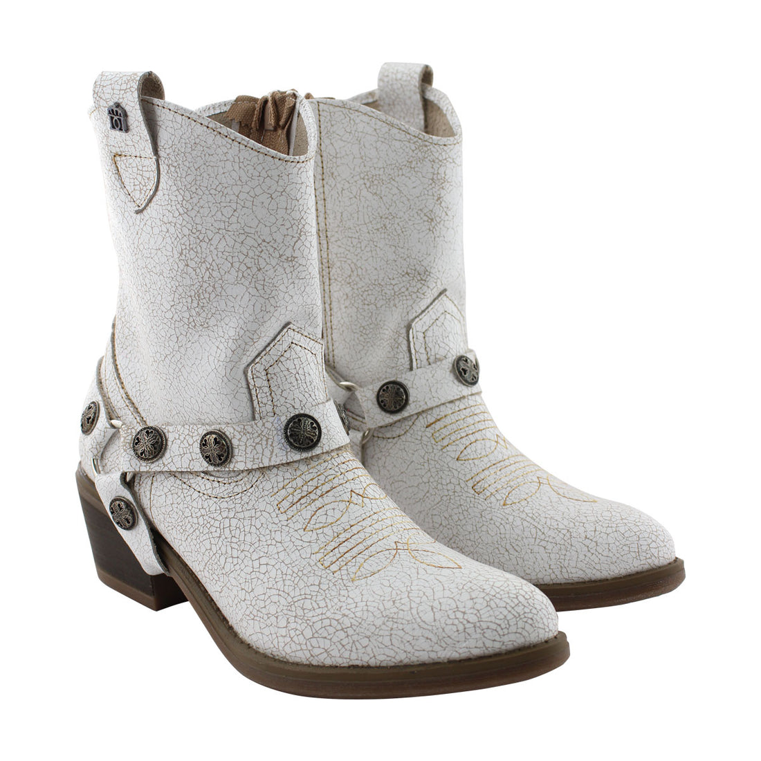 Bota Vaquera de Mujer 96115 Davina Blanca con Estribo