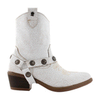 Bota Vaquera de Mujer 96115 Davina Blanca con Estribo