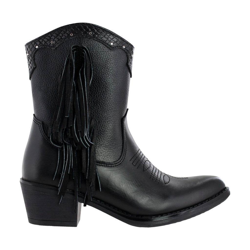 Bota Vaquera Mujer 96121 Davina Piel Negro