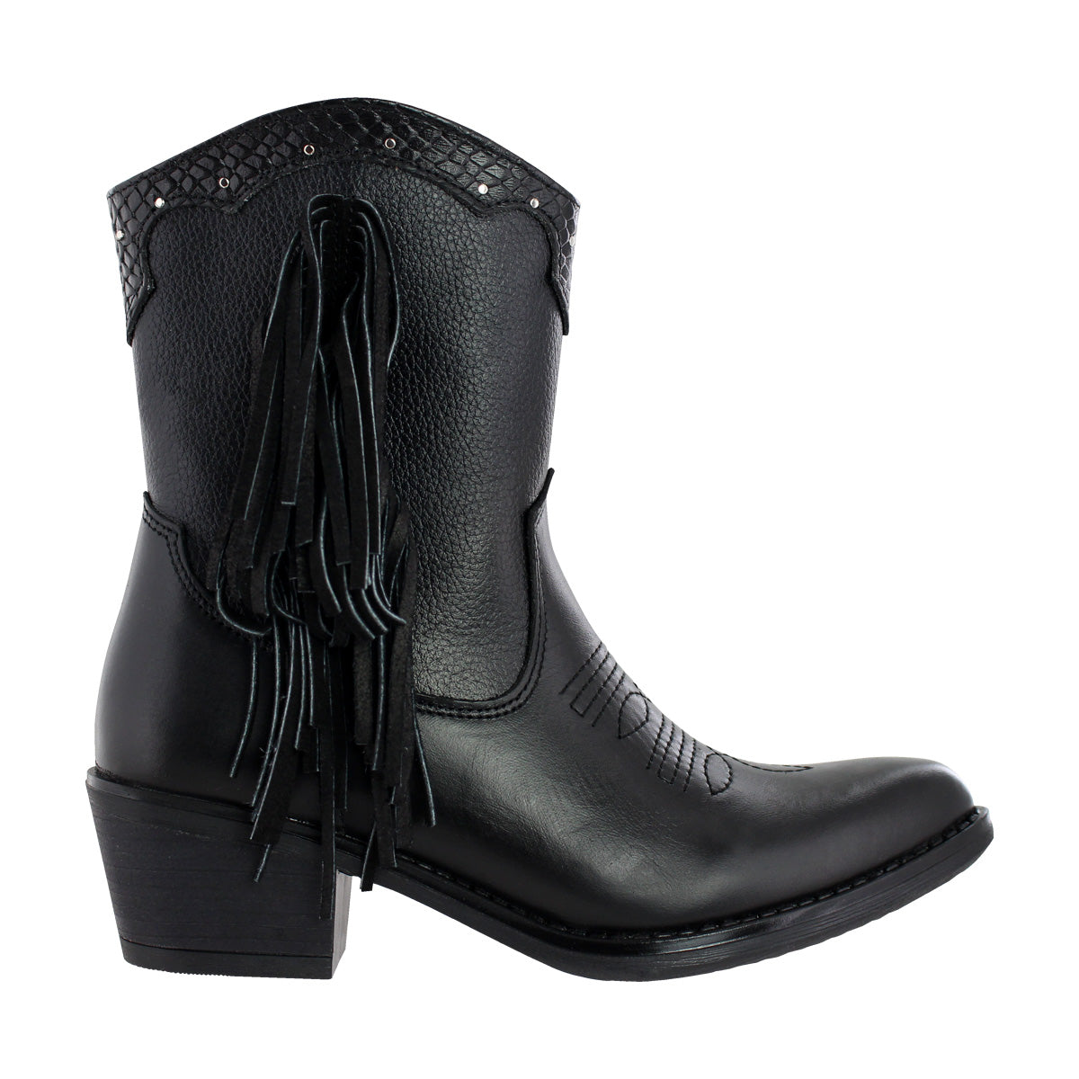 Bota Vaquera Mujer 96121 Davina Piel Negro